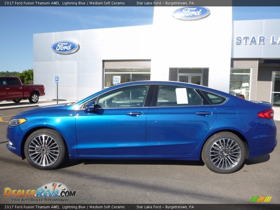 2017 Ford Fusion Titanium AWD Lightning Blue / Medium Soft Ceramic Photo #8