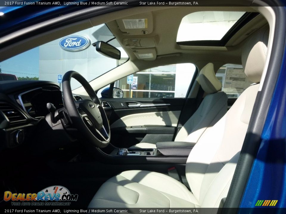 2017 Ford Fusion Titanium AWD Lightning Blue / Medium Soft Ceramic Photo #9