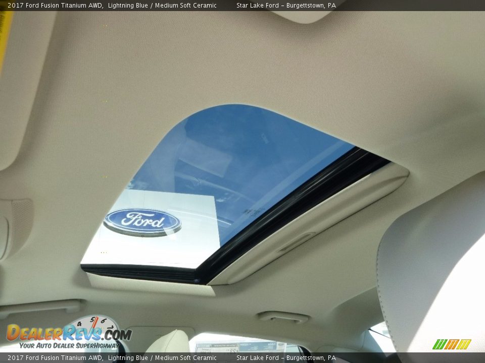 2017 Ford Fusion Titanium AWD Lightning Blue / Medium Soft Ceramic Photo #14