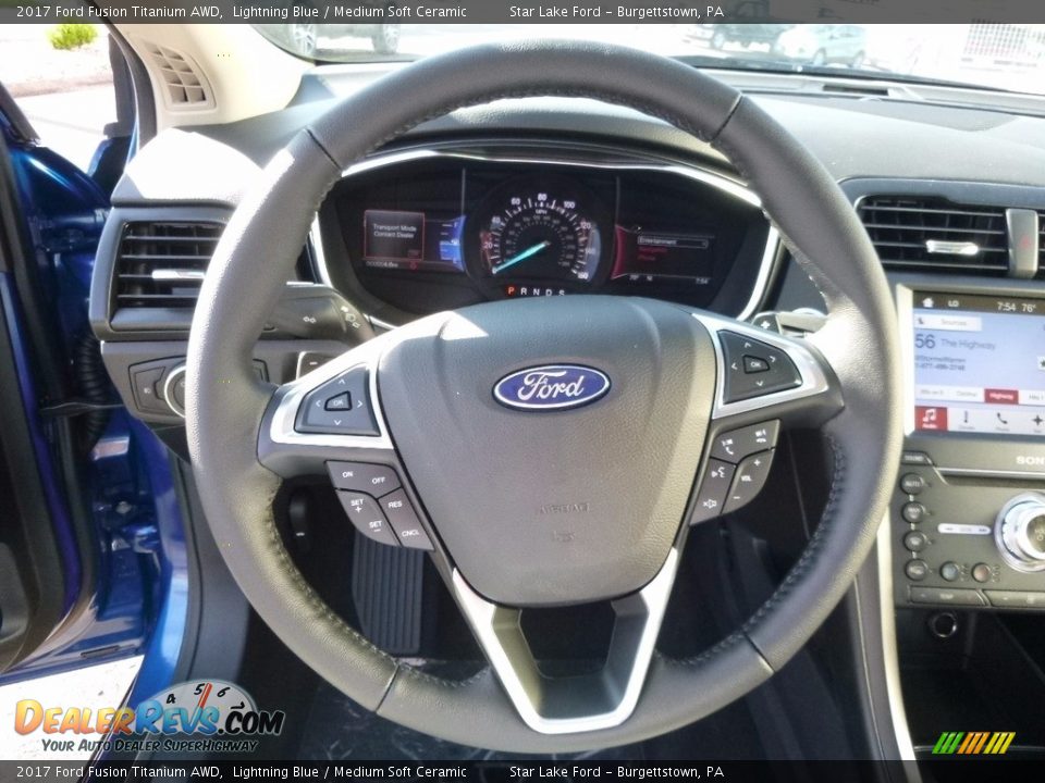 2017 Ford Fusion Titanium AWD Steering Wheel Photo #16