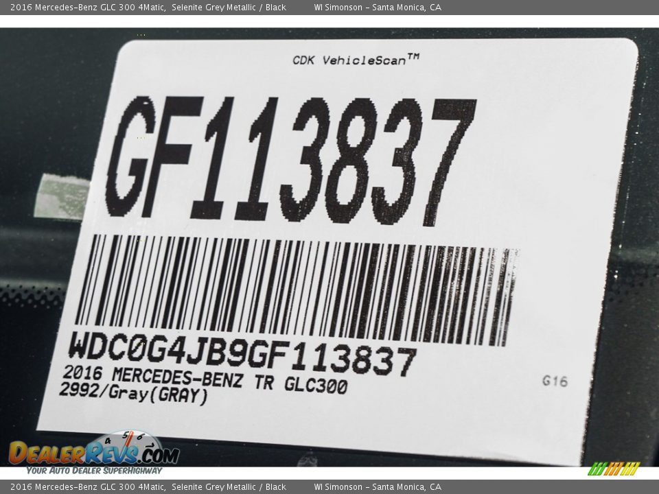 2016 Mercedes-Benz GLC 300 4Matic Selenite Grey Metallic / Black Photo #8