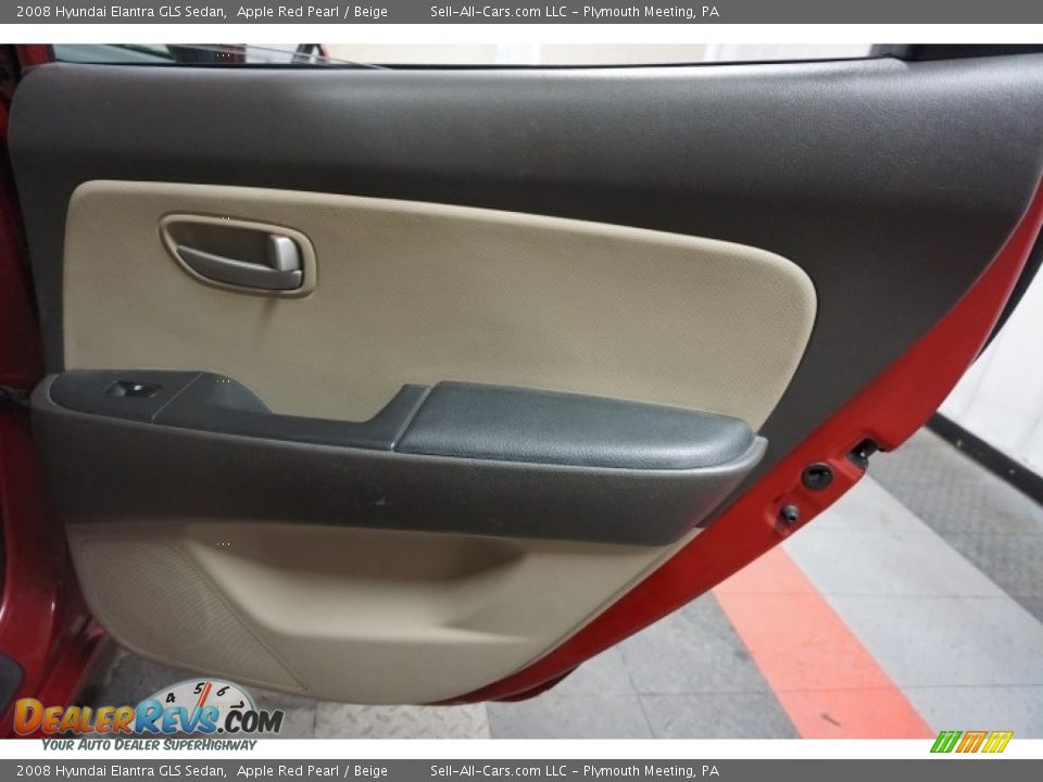 2008 Hyundai Elantra GLS Sedan Apple Red Pearl / Beige Photo #16