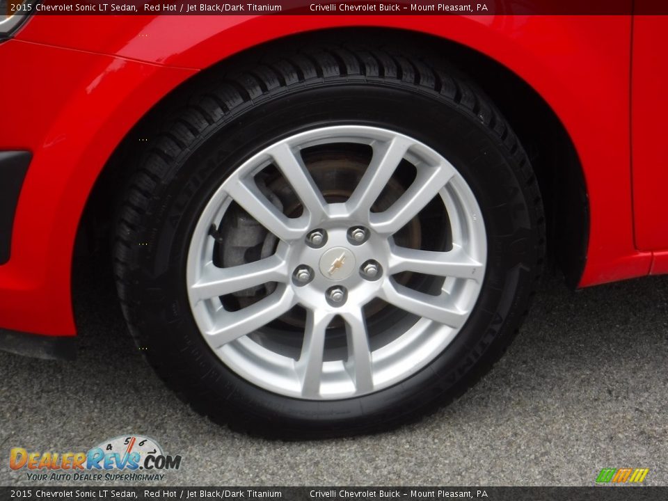 2015 Chevrolet Sonic LT Sedan Red Hot / Jet Black/Dark Titanium Photo #3