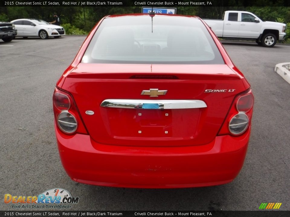 2015 Chevrolet Sonic LT Sedan Red Hot / Jet Black/Dark Titanium Photo #9