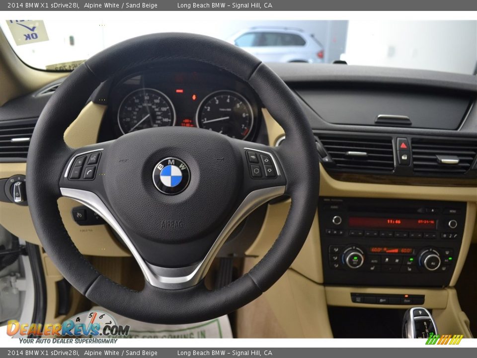 2014 BMW X1 sDrive28i Alpine White / Sand Beige Photo #29
