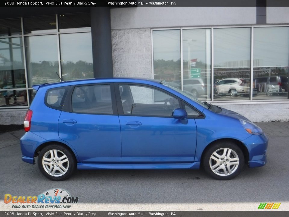 2008 Honda Fit Sport Vivid Blue Pearl / Black/Grey Photo #2