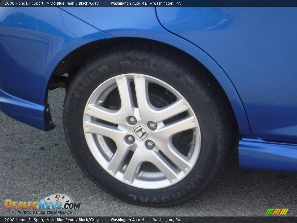 2008 Honda Fit Sport Vivid Blue Pearl / Black/Grey Photo #3