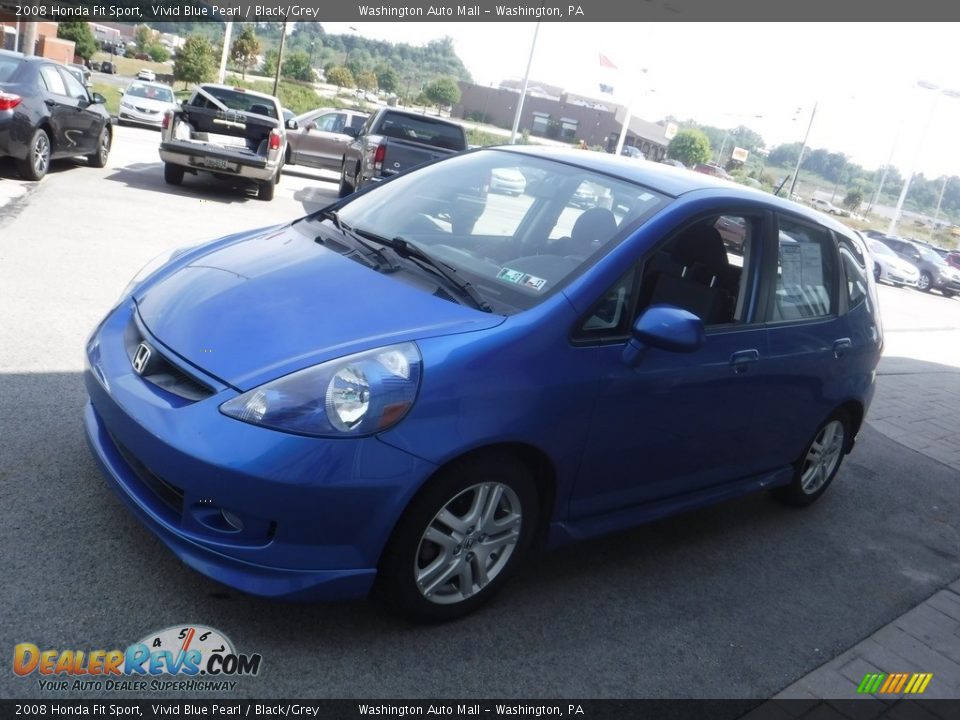 2008 Honda Fit Sport Vivid Blue Pearl / Black/Grey Photo #5