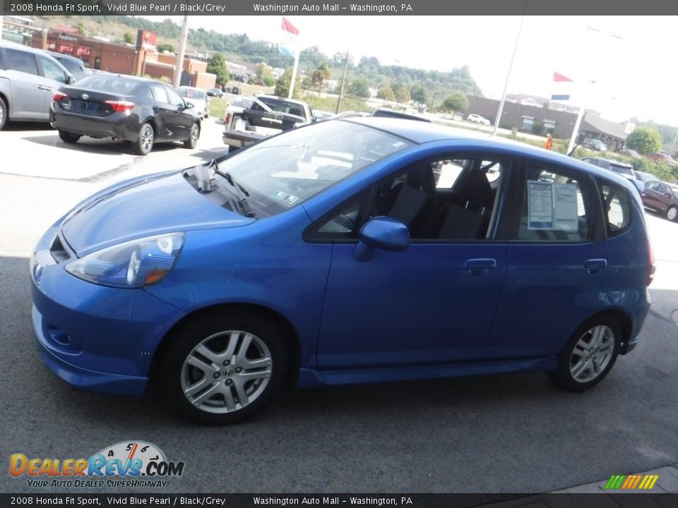 2008 Honda Fit Sport Vivid Blue Pearl / Black/Grey Photo #6