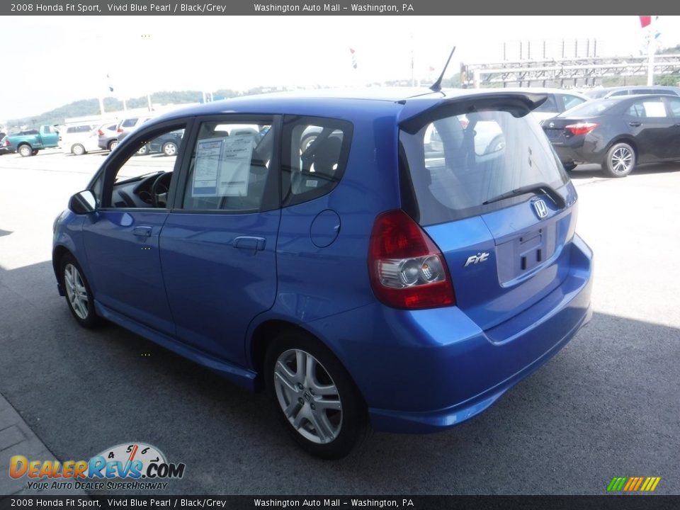2008 Honda Fit Sport Vivid Blue Pearl / Black/Grey Photo #7
