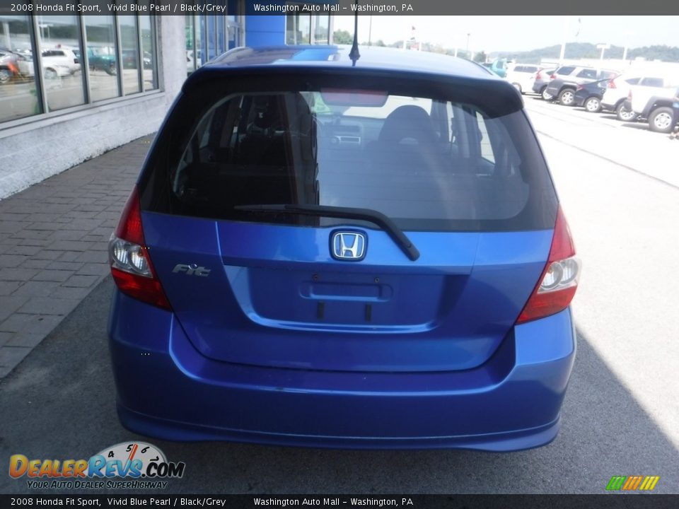 2008 Honda Fit Sport Vivid Blue Pearl / Black/Grey Photo #8