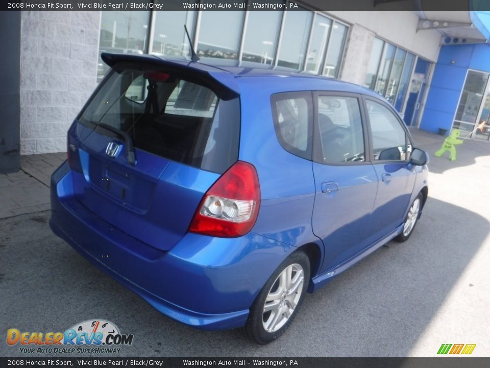 2008 Honda Fit Sport Vivid Blue Pearl / Black/Grey Photo #9