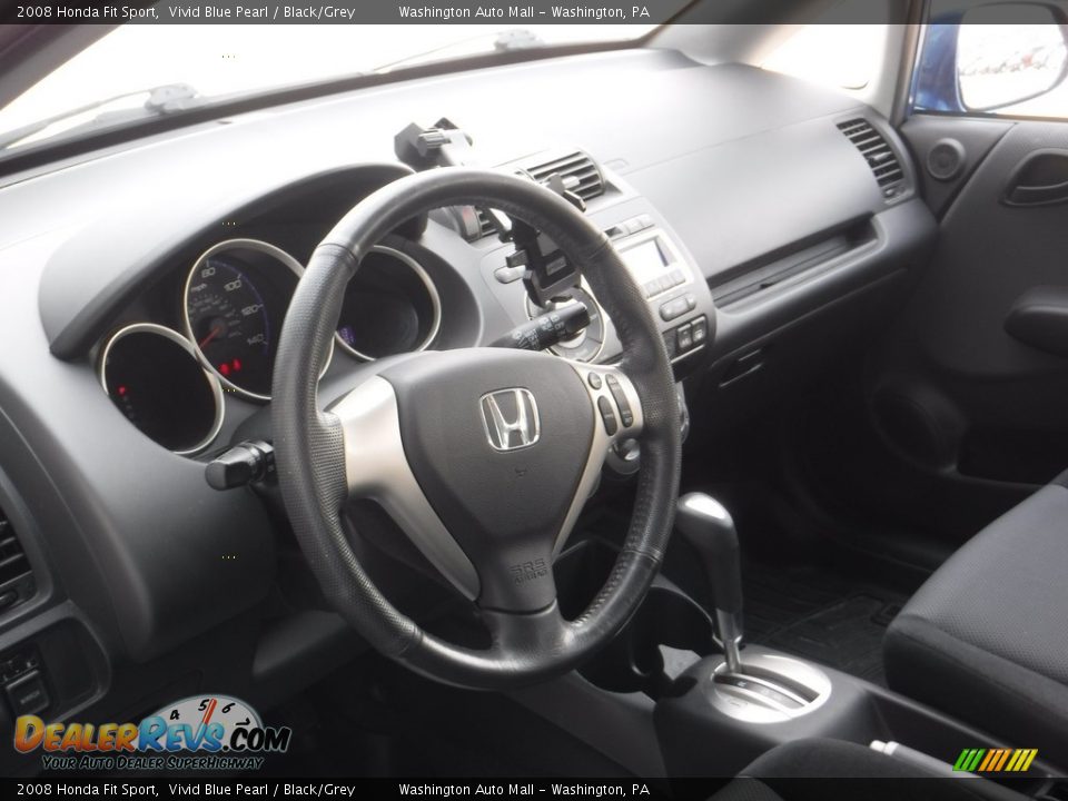 2008 Honda Fit Sport Vivid Blue Pearl / Black/Grey Photo #10