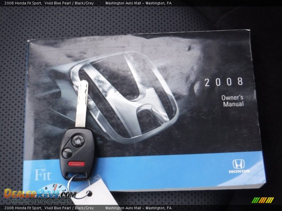2008 Honda Fit Sport Vivid Blue Pearl / Black/Grey Photo #18
