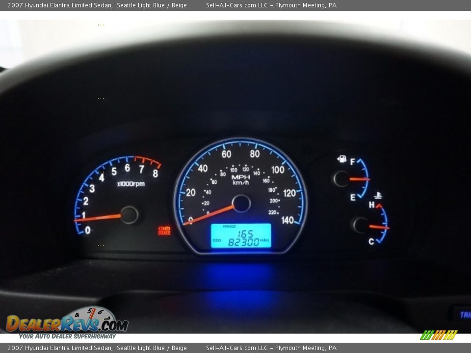 2007 Hyundai Elantra Limited Sedan Seattle Light Blue / Beige Photo #34