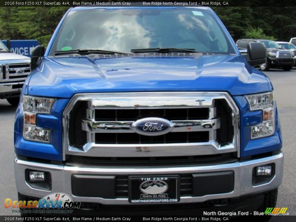2016 Ford F150 XLT SuperCab 4x4 Blue Flame / Medium Earth Gray Photo #8