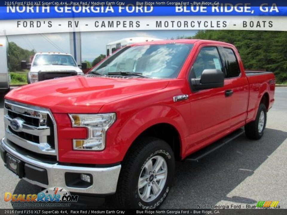 2016 Ford F150 XLT SuperCab 4x4 Race Red / Medium Earth Gray Photo #1