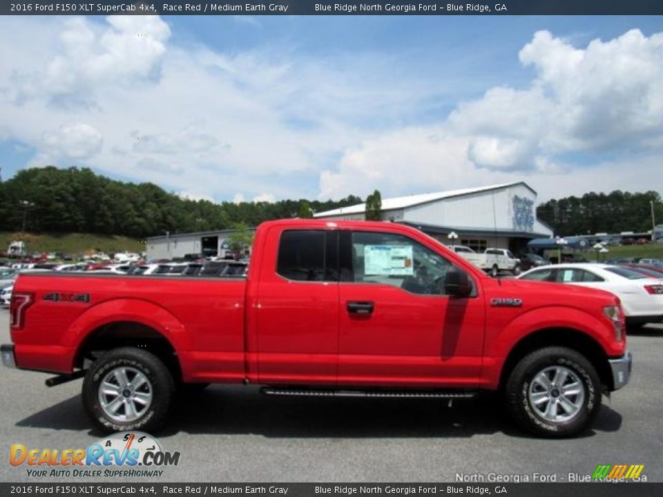 2016 Ford F150 XLT SuperCab 4x4 Race Red / Medium Earth Gray Photo #6