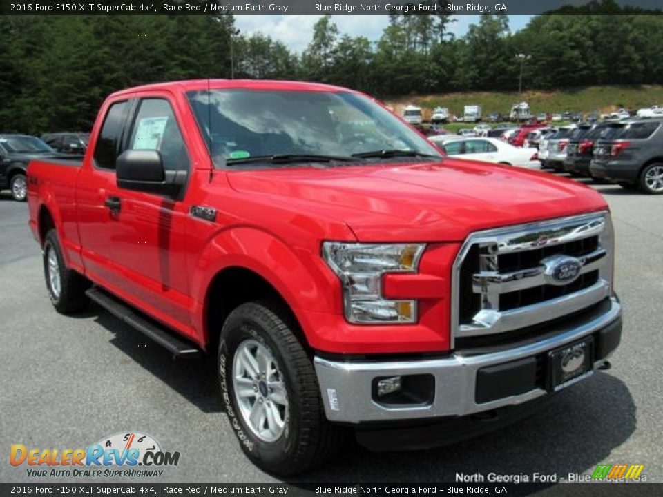 2016 Ford F150 XLT SuperCab 4x4 Race Red / Medium Earth Gray Photo #7
