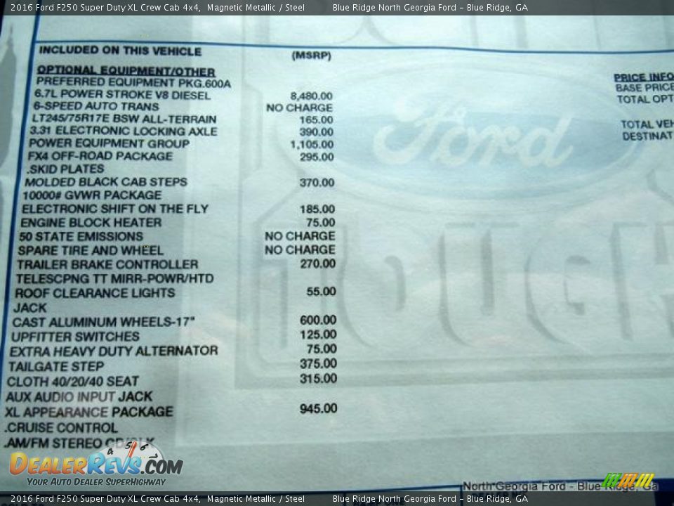 2016 Ford F250 Super Duty XL Crew Cab 4x4 Magnetic Metallic / Steel Photo #20