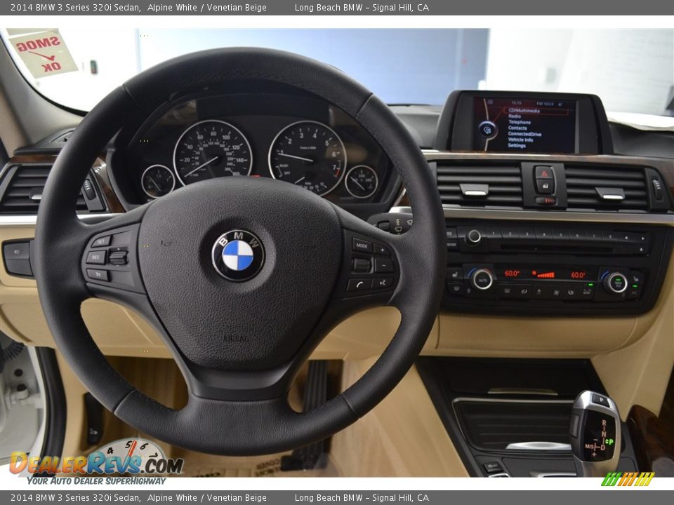 2014 BMW 3 Series 320i Sedan Alpine White / Venetian Beige Photo #29