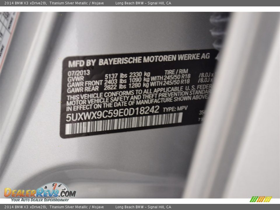 2014 BMW X3 xDrive28i Titanium Silver Metallic / Mojave Photo #30