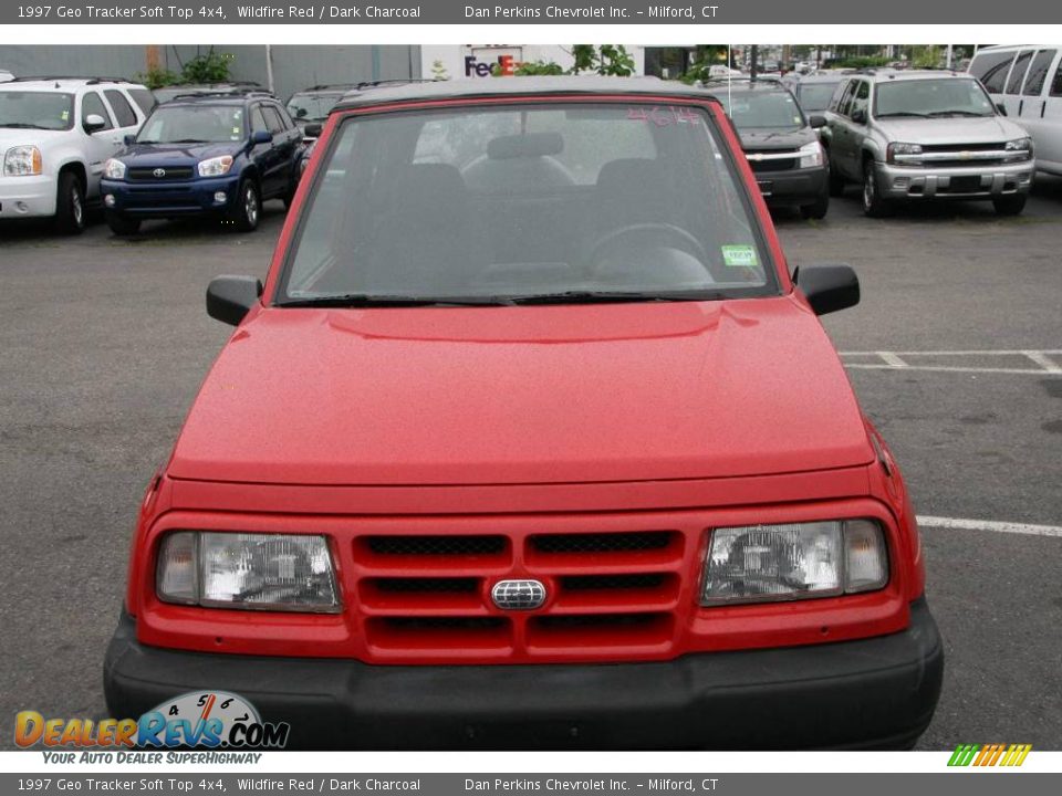 1997 Geo Tracker Soft Top 4x4 Wildfire Red / Dark Charcoal Photo #2