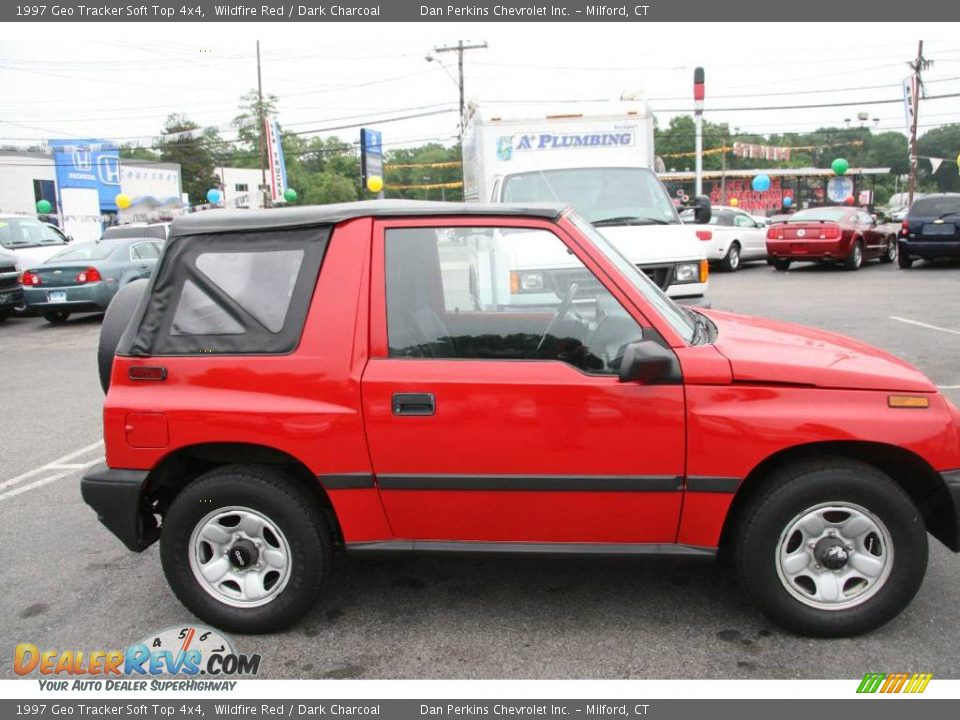 1997 Geo Tracker Soft Top 4x4 Wildfire Red / Dark Charcoal Photo #4