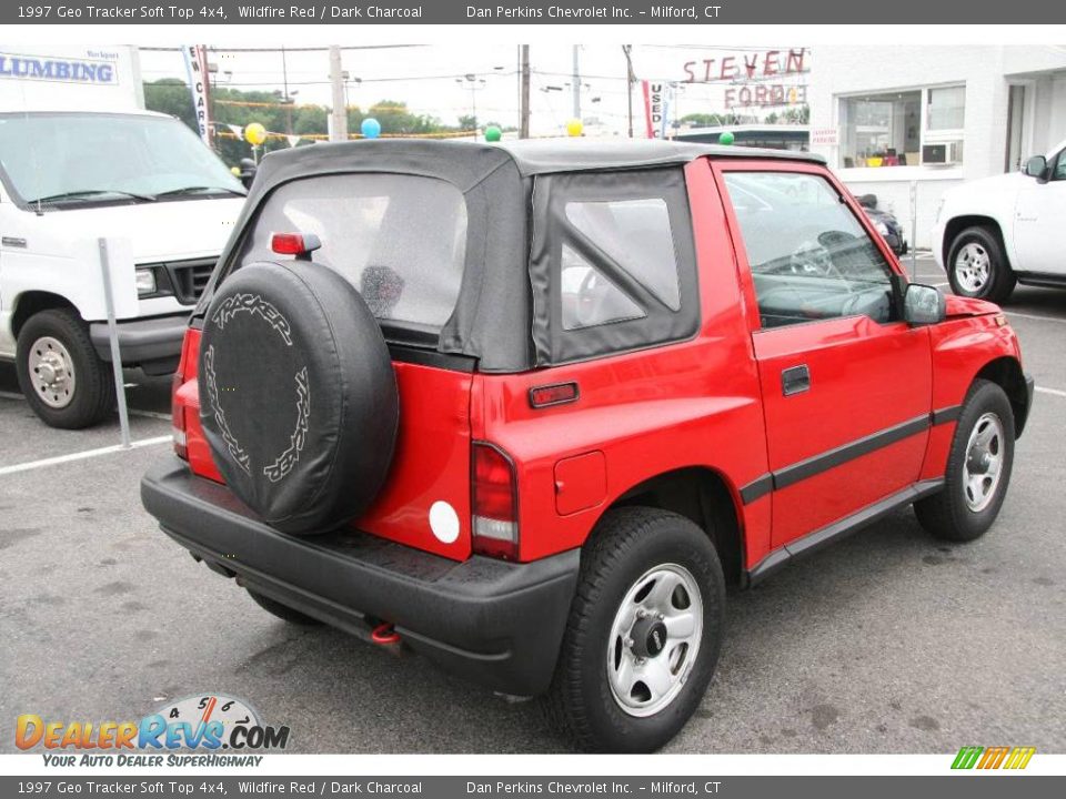 1997 Geo Tracker Soft Top 4x4 Wildfire Red / Dark Charcoal Photo #5