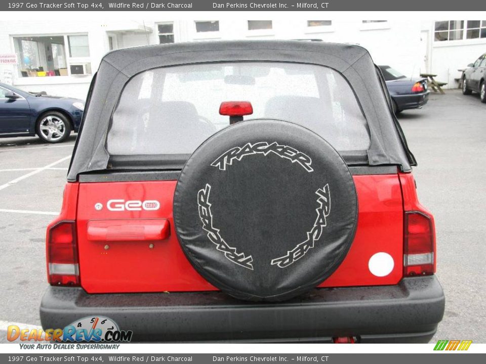 1997 Geo Tracker Soft Top 4x4 Wildfire Red / Dark Charcoal Photo #6