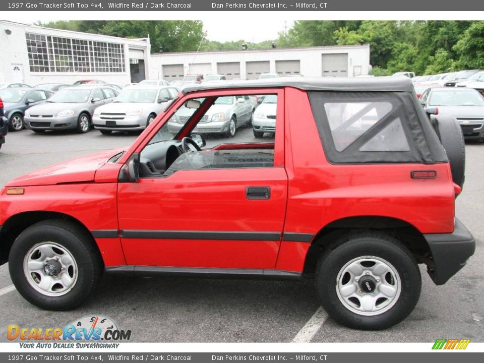 1997 Geo Tracker Soft Top 4x4 Wildfire Red / Dark Charcoal Photo #8