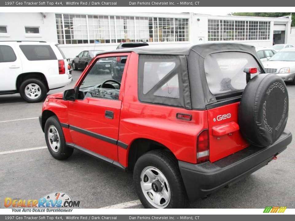 1997 Geo Tracker Soft Top 4x4 Wildfire Red / Dark Charcoal Photo #9