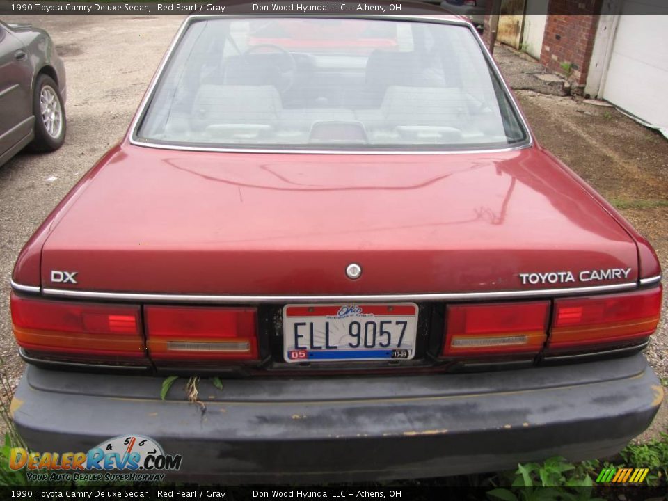 1990 Toyota Camry Deluxe Sedan Red Pearl / Gray Photo #4