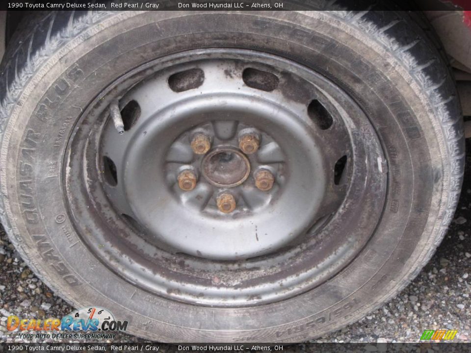 1990 Toyota Camry Deluxe Sedan Red Pearl / Gray Photo #6