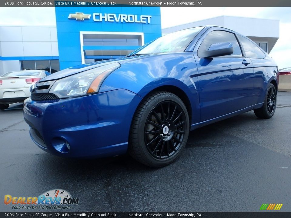 2009 Ford Focus SE Coupe Vista Blue Metallic / Charcoal Black Photo #2