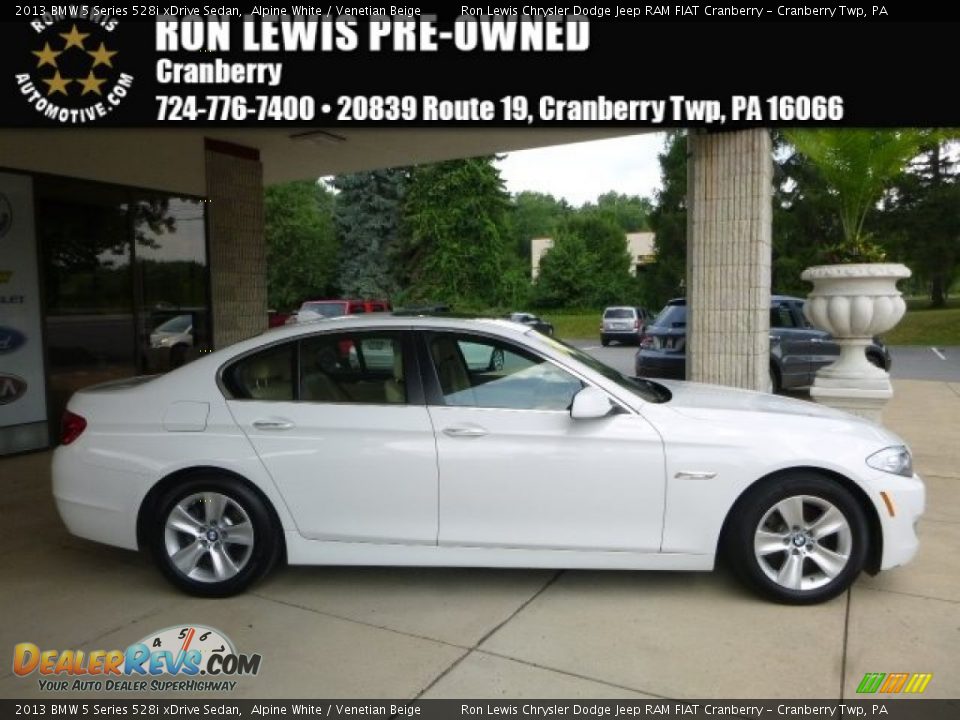 2013 BMW 5 Series 528i xDrive Sedan Alpine White / Venetian Beige Photo #1