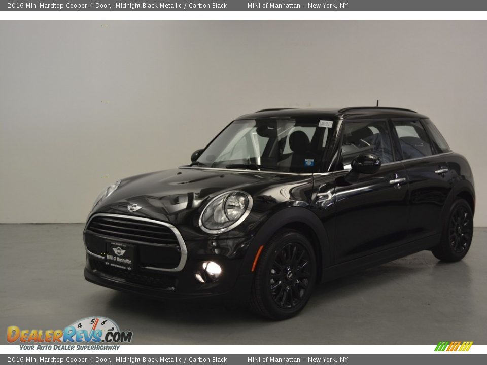 2016 Mini Hardtop Cooper 4 Door Midnight Black Metallic / Carbon Black Photo #1