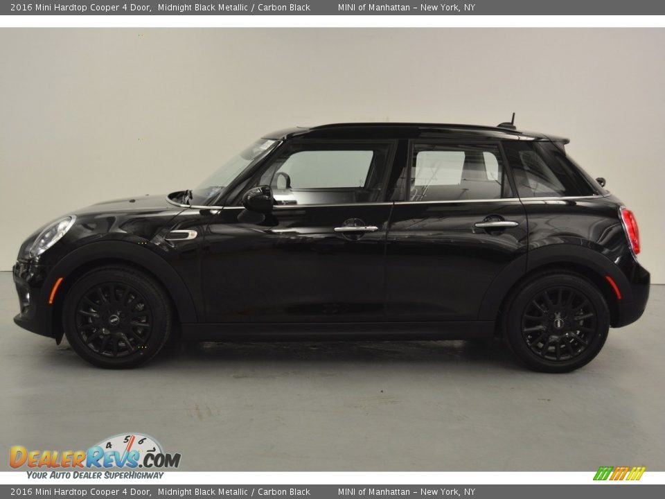 2016 Mini Hardtop Cooper 4 Door Midnight Black Metallic / Carbon Black Photo #3