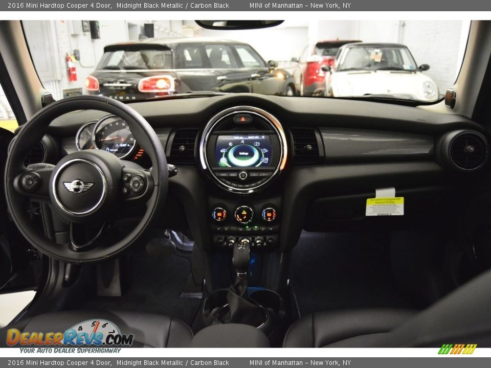 2016 Mini Hardtop Cooper 4 Door Midnight Black Metallic / Carbon Black Photo #12