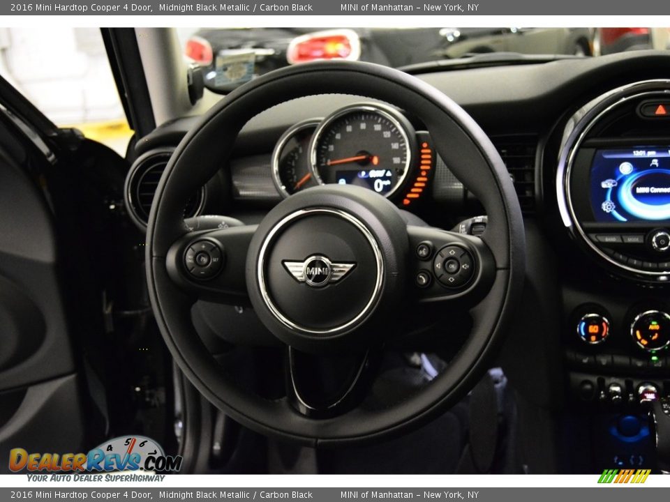 2016 Mini Hardtop Cooper 4 Door Midnight Black Metallic / Carbon Black Photo #15