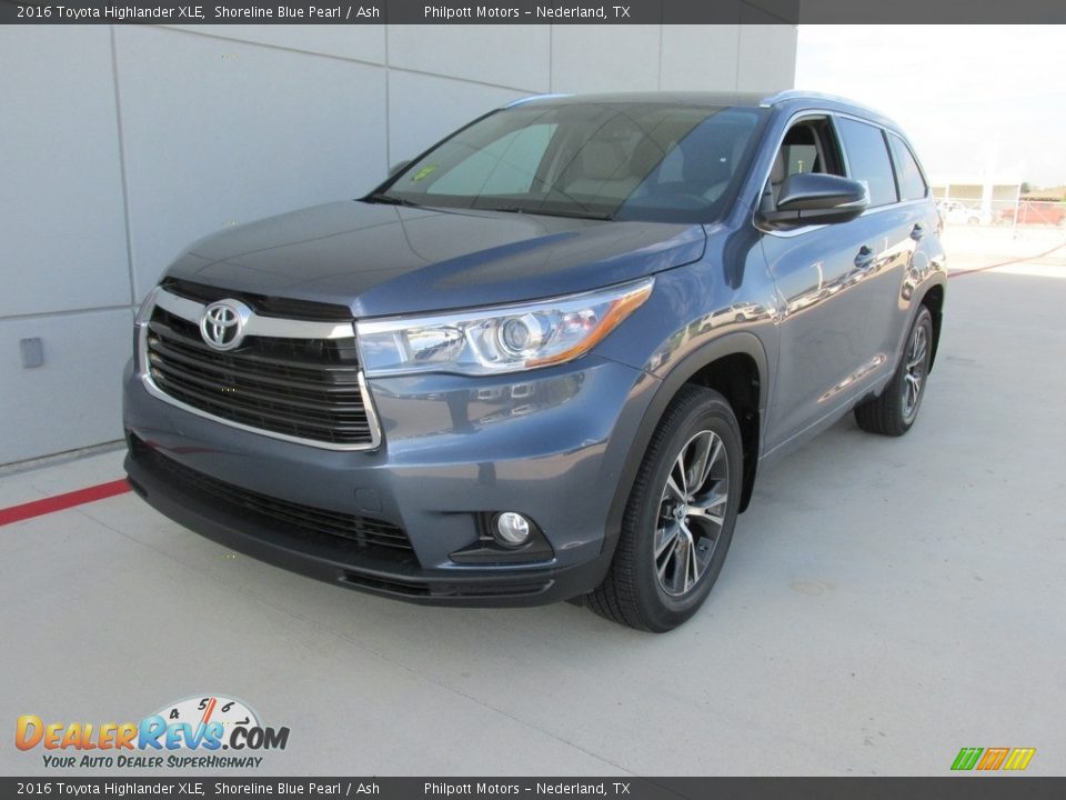 2016 Toyota Highlander XLE Shoreline Blue Pearl / Ash Photo #7