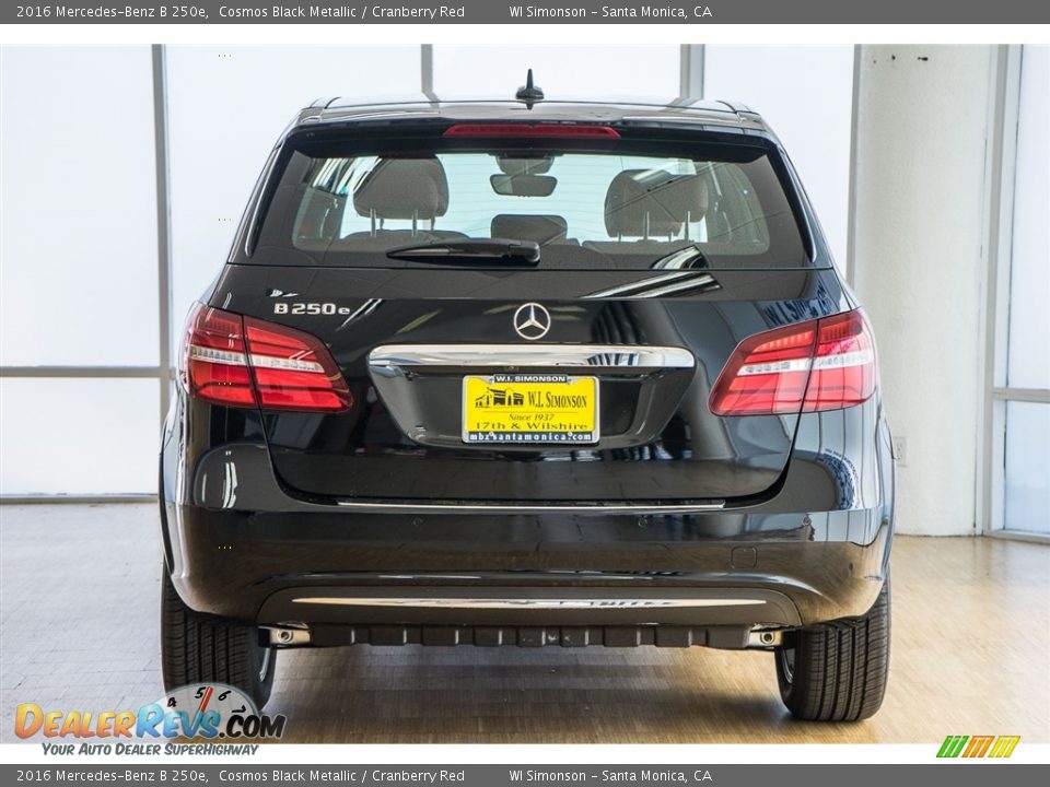 2016 Mercedes-Benz B 250e Cosmos Black Metallic / Cranberry Red Photo #4