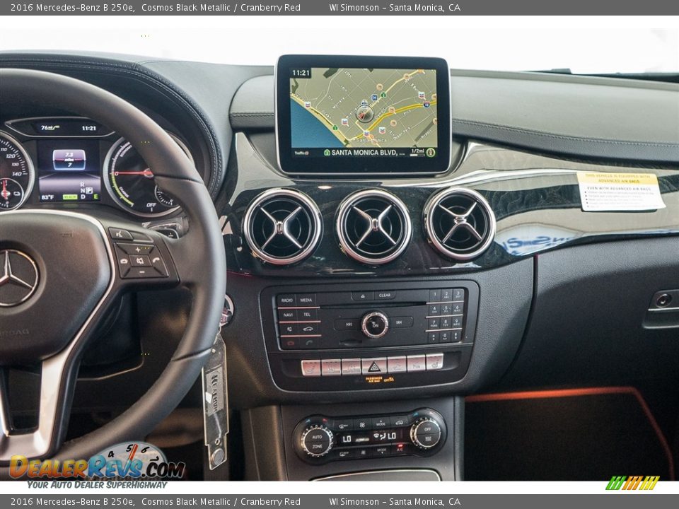 2016 Mercedes-Benz B 250e Cosmos Black Metallic / Cranberry Red Photo #8