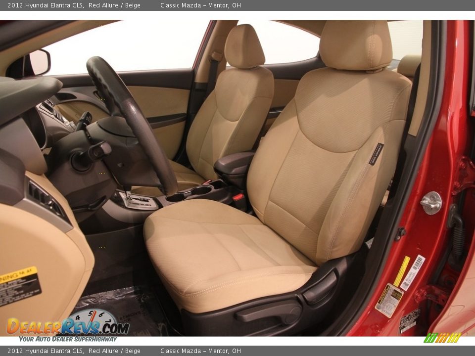 2012 Hyundai Elantra GLS Red Allure / Beige Photo #5