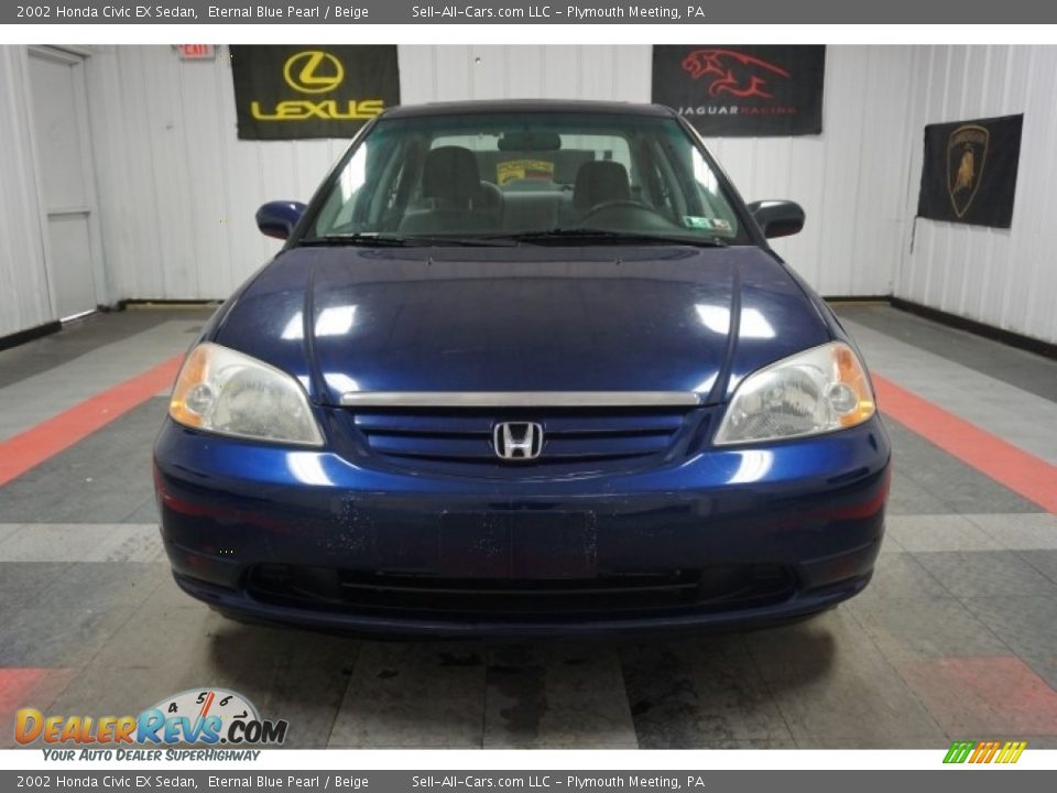 2002 Honda Civic EX Sedan Eternal Blue Pearl / Beige Photo #4