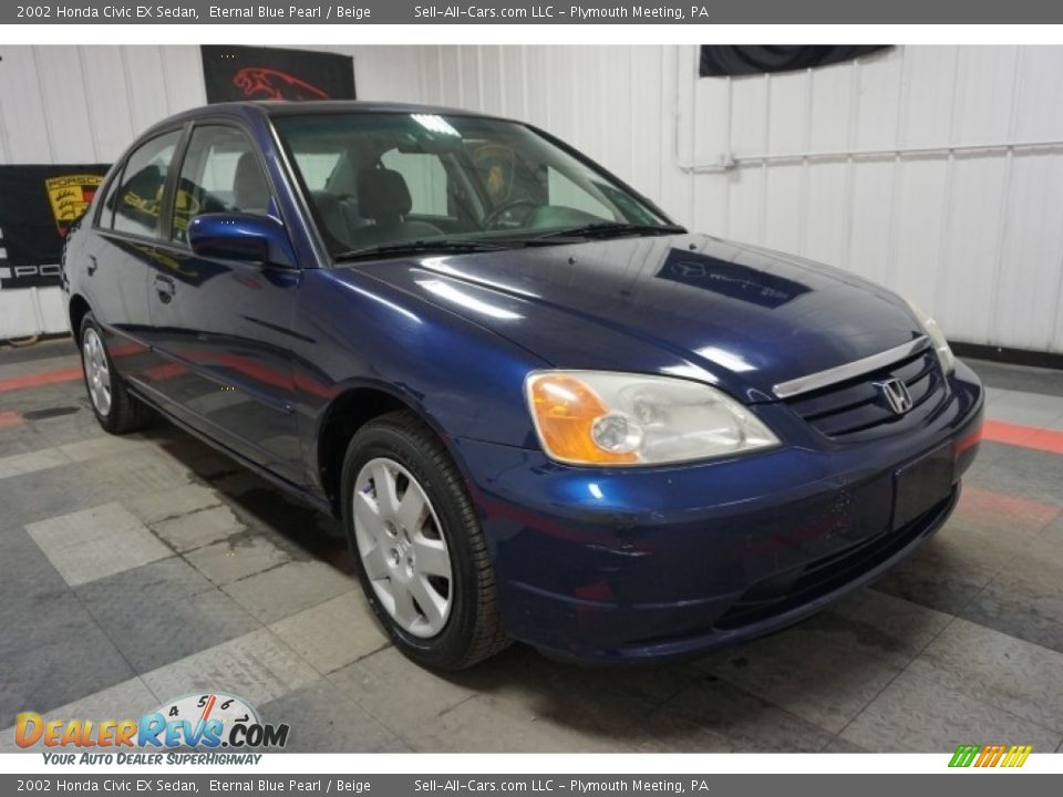 2002 Honda Civic EX Sedan Eternal Blue Pearl / Beige Photo #5