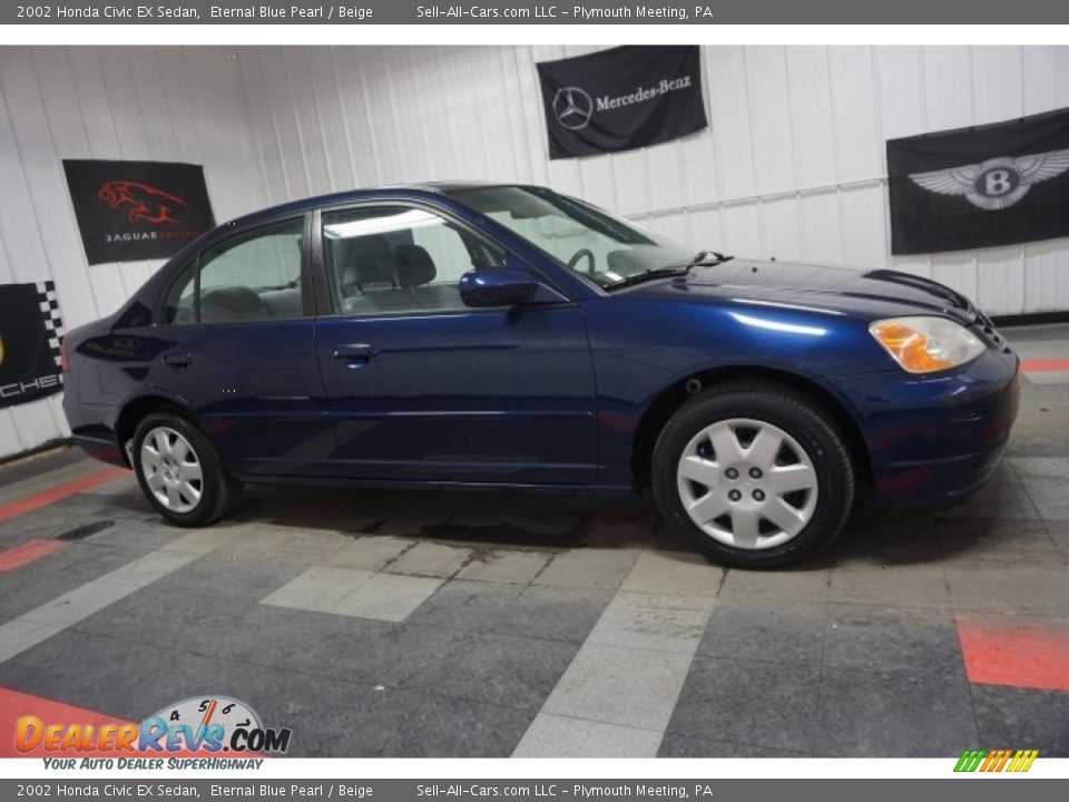 2002 Honda Civic EX Sedan Eternal Blue Pearl / Beige Photo #6