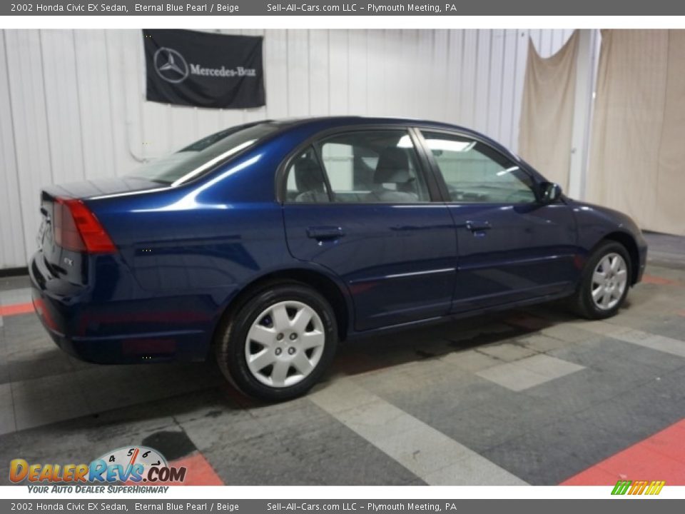 2002 Honda Civic EX Sedan Eternal Blue Pearl / Beige Photo #7