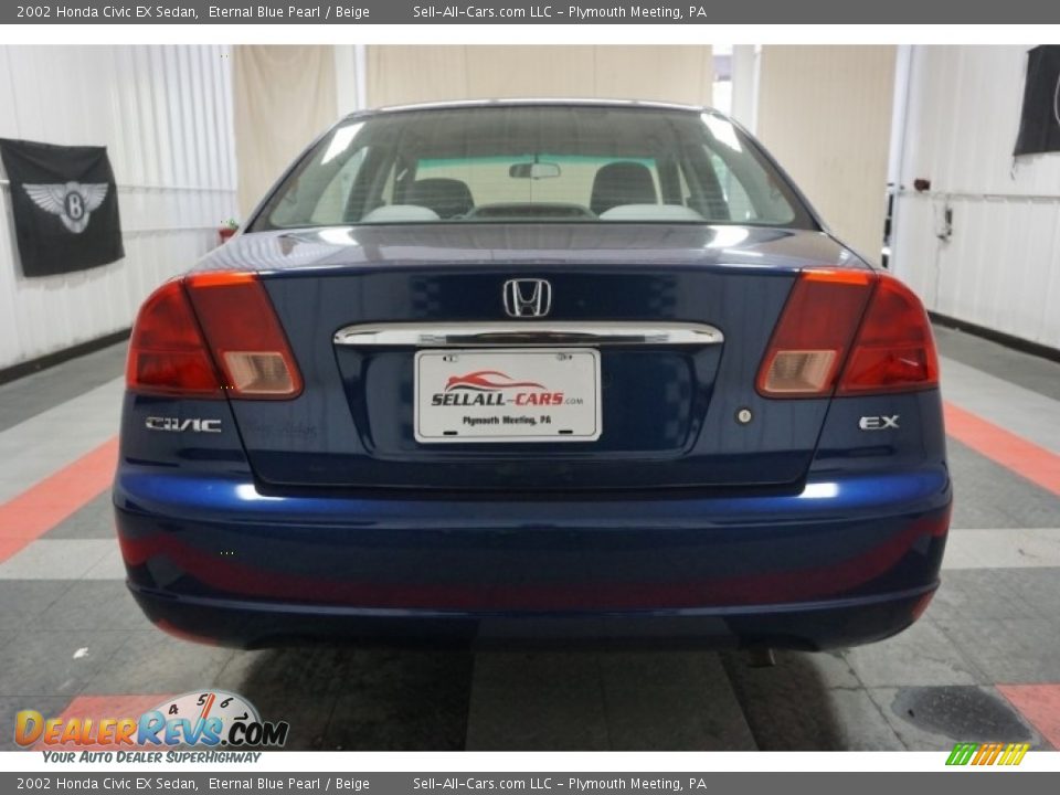 2002 Honda Civic EX Sedan Eternal Blue Pearl / Beige Photo #9