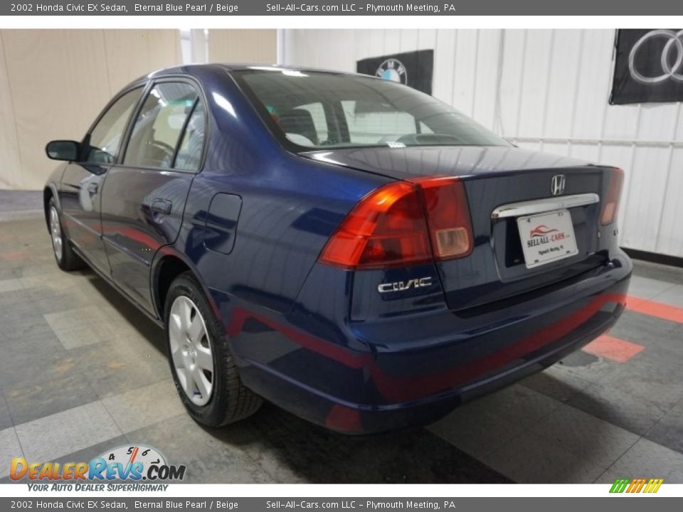 2002 Honda Civic EX Sedan Eternal Blue Pearl / Beige Photo #10